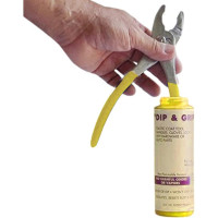 Жидкая резина  Dip And Grip (Yellow) Rubberized Plastic Coating Tool Handles Broken Wires Gloves Vehicles Abrasion Corrosion Slipping- 8 Fl. Oz