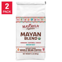 Maya Шарм, органічна, середньої обсмаженості, кава в зернах Mayorga Organics, 2 фунти, упаковка 2 шт.