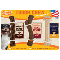 Набор жестких долговечных жевательных игрушек для собак Nylabone Tough Dog Chew, 3 штуки.