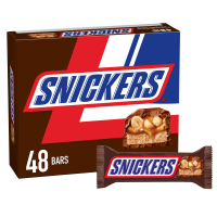 Шоколадные плитки Snickers, полноразмерные, 1.86 унции, 48 штук