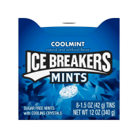 Освежающие конфеты без сахара Ice Breakers, прохладная мята, 1,5 унции, 8 штук