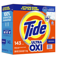 Tide HE Ultra Oxi Powder Laundry Detergent Порошок для стирки, оригинал, 143 загрузки, 250 унций