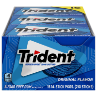 Жевательная резинка Trident Sugar Free, оригинальная, 14 штук, 15 упаковок