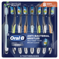 Oral-B КроссАкшн Продвинутая мягкая зубная щетка с кисточками, 8 штук.