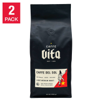Кофе Caffe Vita Caffe Del Sol Blend в зернах, средняя обжарка, 2 фунта, 2 упаковки