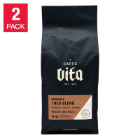 Кофе в зернах Caffe Vita Coffee Theo Blend, средняя степень обжарки, 2 фунта, 2 упаковки.