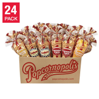 Попкорн Popcornopolis на високих конусах різних смаків, 24 шт.