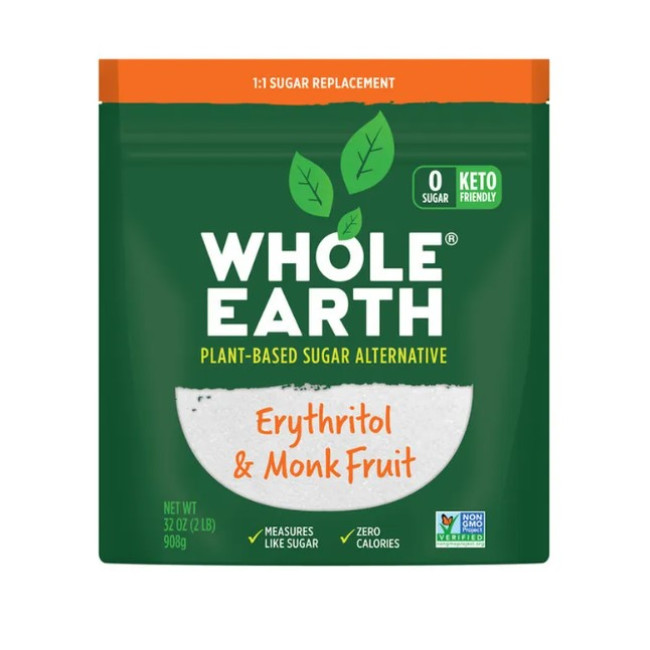 Заменитель сахара эритритол и монк фрут  Whole Earth Sweetener Erythritol & Monk Fruit 908 г США