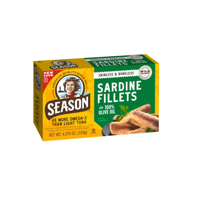 Сардины филе Season Sardine Fillets   в оливковом масле консервы 124 г США 
