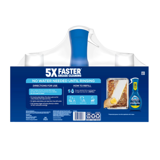 Спрей для мытья посуды  Dawn Platinum Plus Powerwash лимон  3 упаковки с 1 опрыскивателем 1,9 л большой объем  США