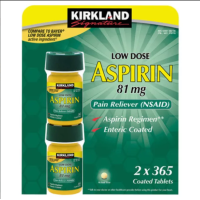 Аспирин Aspirin Low Dose Kirkland 81 мг, 730 таблеток