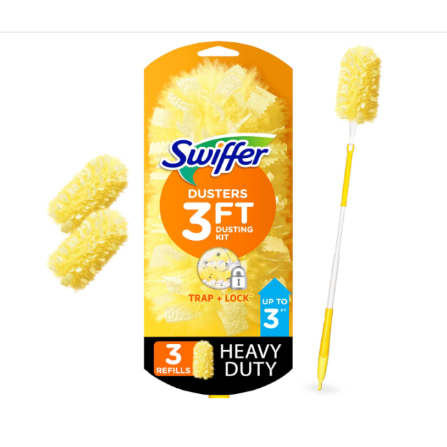 Пылесборник Swiffer Duster Heavy Duty с телескопической ручкой 90 см + 3 сменные насадки США