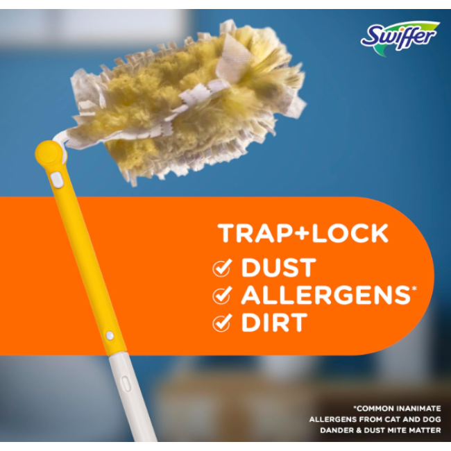 Пылесборник Swiffer Duster Heavy Duty с телескопической ручкой 90 см + 3 сменные насадки США