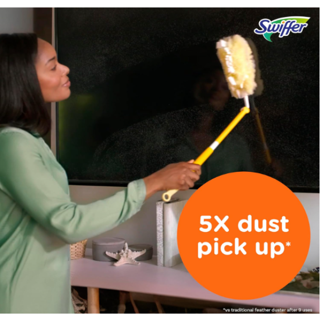 Пылесборник Swiffer Duster Heavy Duty с телескопической ручкой 90 см + 3 сменные насадки США