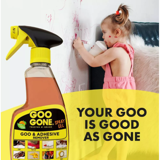 Средство для удаления клея Goo Gone Spray Gel 354 мл — апельсиновый аромат, гелевая формула, против пятен и липких следов США