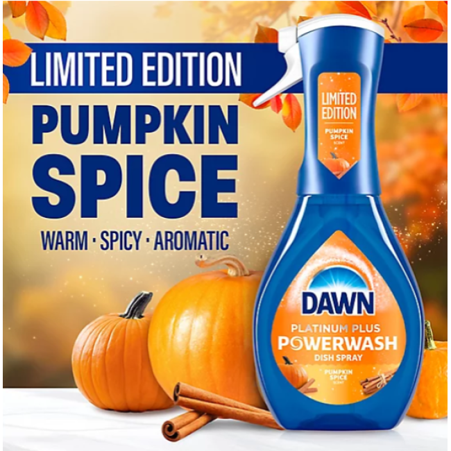 Спрей для мытья посуды Dawn Platinum Powerwash Pumpkin Spice с ароматом тыквенных пряностей 473 мл США