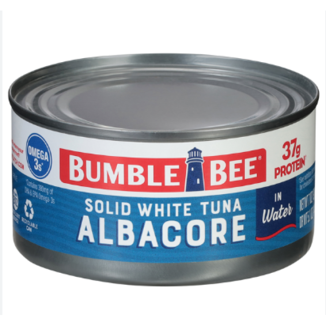 Преміальний білий тунець Bumble Bee Albacore, 198 г (7 oz), США — соковиті шматочки Coast Cut