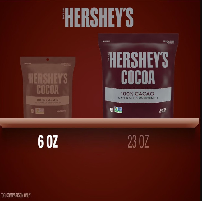 Натуральный какао без сахара HERSHEY'S, без глютена, 652 г, США