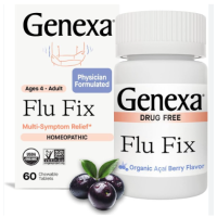 Genexa Flu Fix — гомеопатические жевательные таблетки при симптомах гриппа и простуды, 60 таблеток США