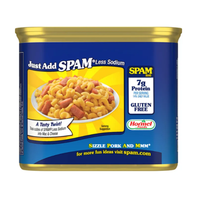Консервоване м'ясо Spam Less Sodium 340 г (на 25% менше солі) США