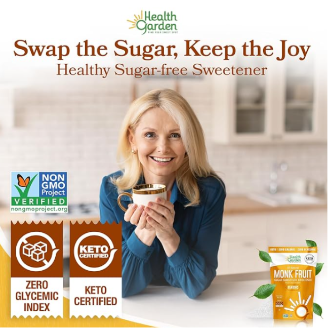Заменитель сахара Health Garden Monk Fruit Sweetener, 1134 г (США)