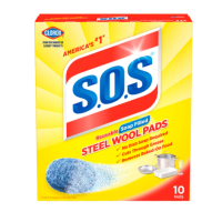 Металлические губки с мылом для посуды S.O.S Steel Wool Pads, 10 шт, США