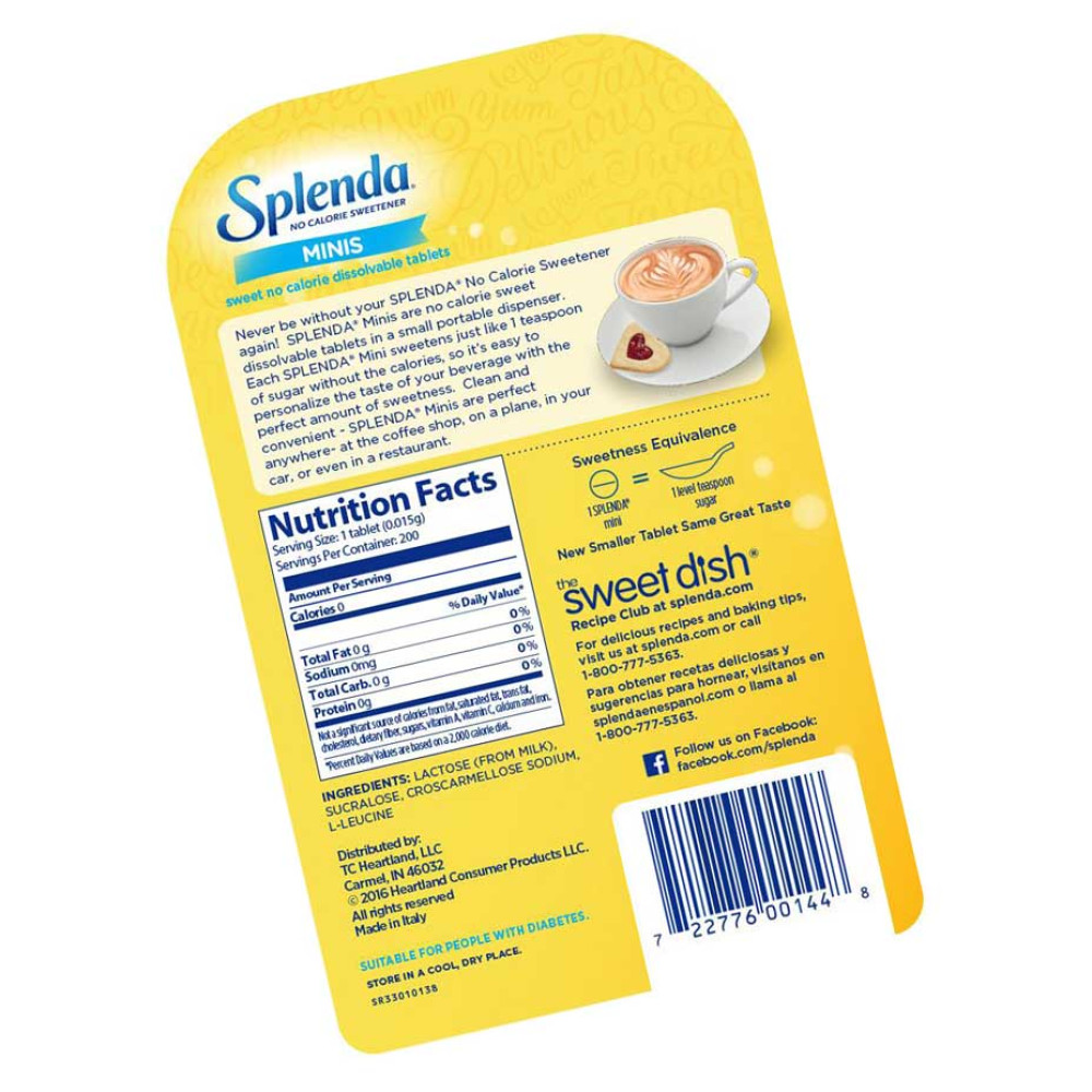 Сахарозаменитель в таблетках сукралоза Splenda 200 шт.