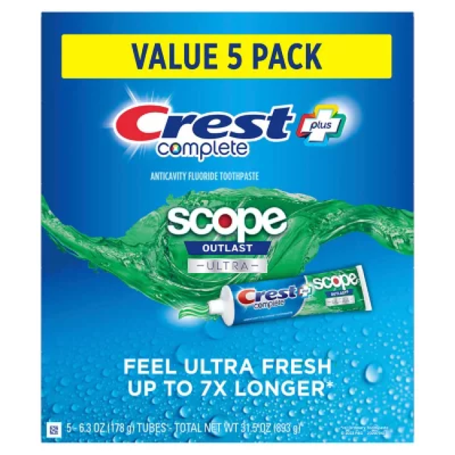 Crest Complete + Scope Outlast Ultra Toothpaste (6.3 oz., 5 pk.)