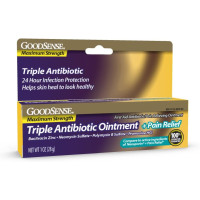 Мазь с тройным антибиотиком GoodSense Maximum Strength Triple Antibiotic Ointment plus Pain Relief 1 Ounce США