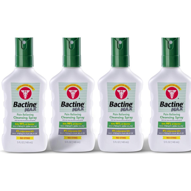 Мазь с тройным антибиотиком Bactine MAX First Aid Spray - Pain Relief Cleansing Spray with 4% Lidocaine 5 oz