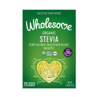 Замінник цукру стевія Wholesome Organic Stevia, Zero Calorie Sweetener Blend, Non GMO & Gluten Free, 2.64 Oz, 75ct