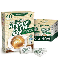 Заменитель сахара стевия Organic Stevia In The Raw, Plant Based Zero Calorie Natural Sweetener 40 Count Packets