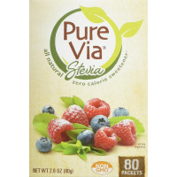 Заменитель сахара стевия PureVia Stevia Zero Calorie Sweetener 80-Count Packets
