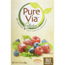 Заменитель сахара стевия PureVia Stevia Zero Calorie Sweetener 80-Count Packets