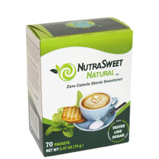 Заменитель сахара стевия NutraSweet Natural Zero Calorie Stevia Sweetener 70 count packets