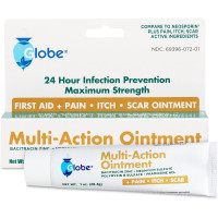 Мазь с тройным антибиотиком Globe Pain, Itch & Scar First Aid Antibiotic Ointment, (1 oz) Triple Antibiotic Anti-Itch