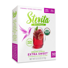 Заменитель сахара стевия Stevita Organic Stevia Extra Sweet 50 Packets