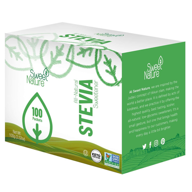 Заменитель сахара стевия Sweet Nature Stevia Sweetener Powder All Natural Kosher Gluten and Sugar Free, 100 Count