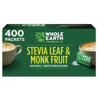 Замінник цукру стевія Whole Earth Sweetener Co. Stevia & Monk Fruit Sweetener, Erythritol Sweetener, Stevia Packets 400 Count