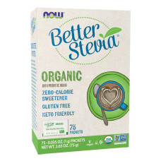 Заменитель сахара стевия Now Better Stevia Organic Sweetener, 75 Count