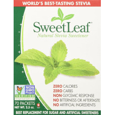 Заменитель сахара стевия SweetLeaf Stevia Packets - Zero Calorie Stevia Powder, No Bitter Aftertaste 70 Count