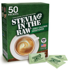 Заменитель сахара стевия Stevia In The Raw, Plant Based Zero Calorie Sweetener 50 Count Packets