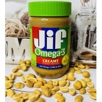 Арахисовая паста JIF кремовая с комплексом Omega 3, 454грамм
